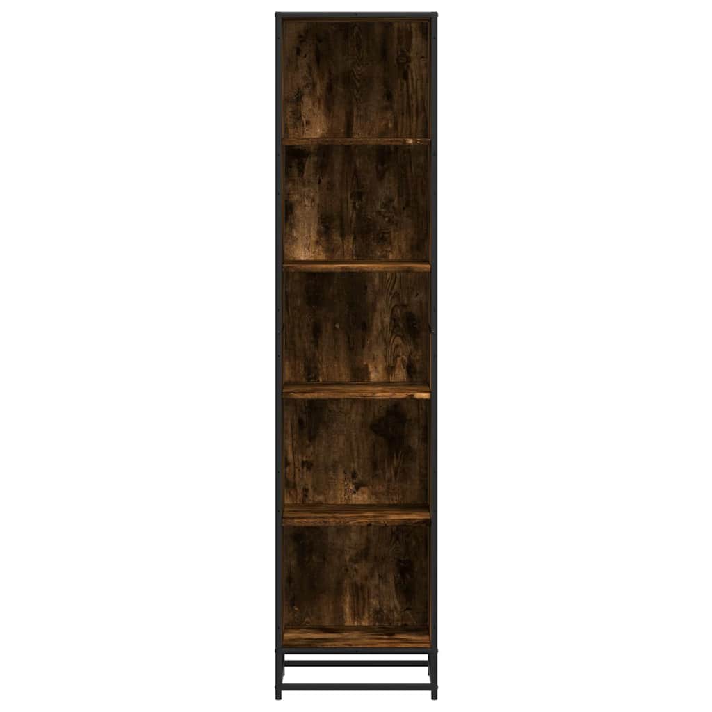 vidaXL Βιβλιοθήκη Καπνιστή Δρυς 40x35x170,5 εκ. από Επεξεργασμένο Ξύλο