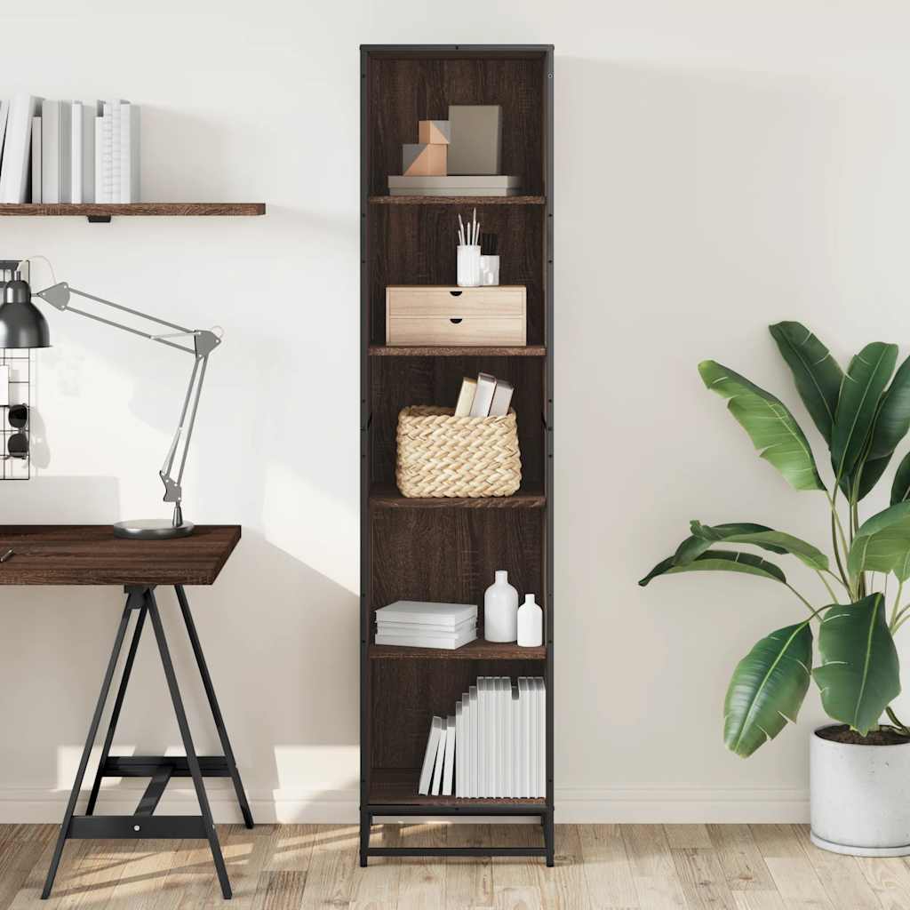 vidaXL Βιβλιοθήκη Καφέ Δρυς 40x35x170,5 εκ. από Επεξεργασμένο Ξύλο