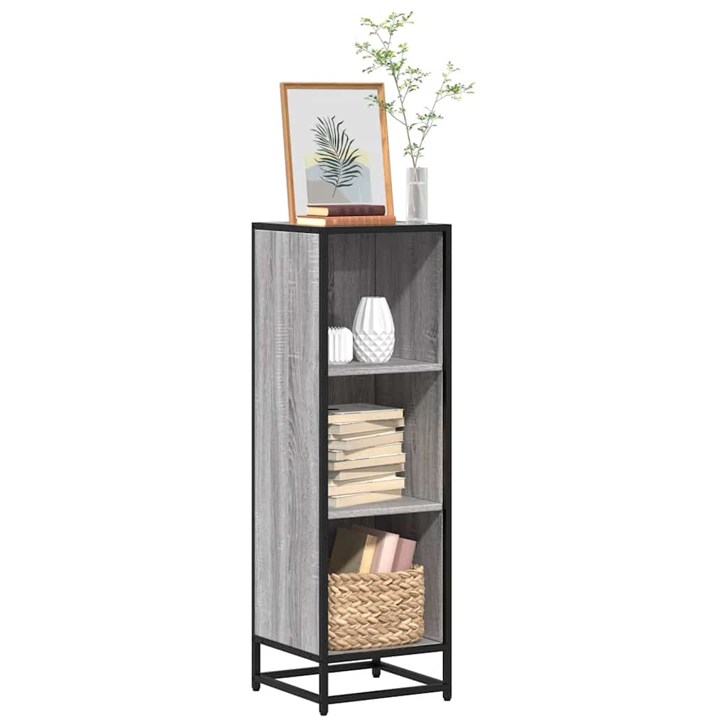 vidaXL Βιβλιοθήκη Γκρι sonoma 33,5x33x107,5 εκ. Επεξεργασμένο Ξύλο