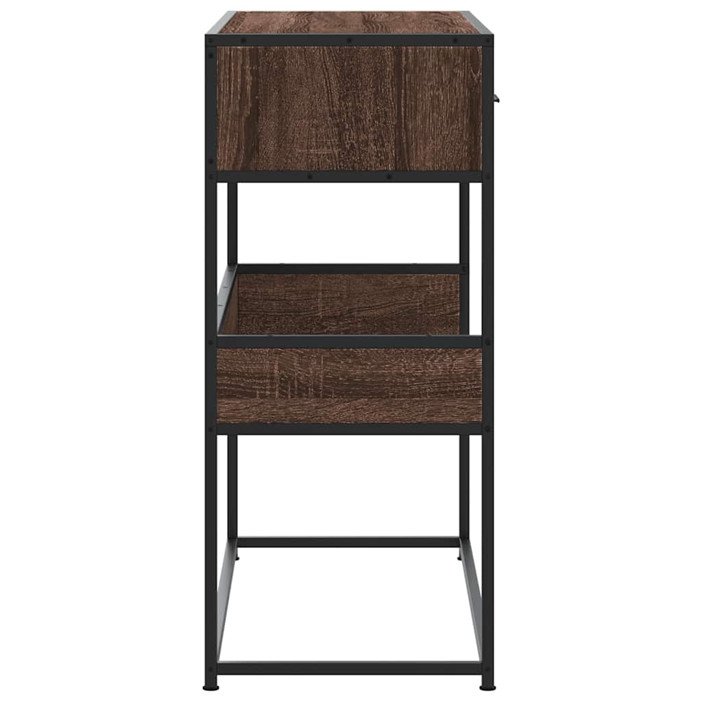 vidaXL Τραπέζι Κονσόλα Καφέ Δρυς 90x35x80 εκ. Επεξεργασμένο Ξύλο