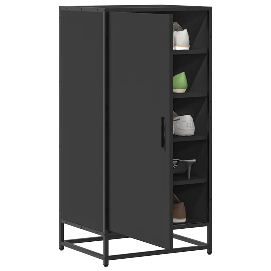 vidaXL Παπουτσοθήκη Μαύρο 48x38x97,5 εκ. από Επεξεργασμένο Ξύλο