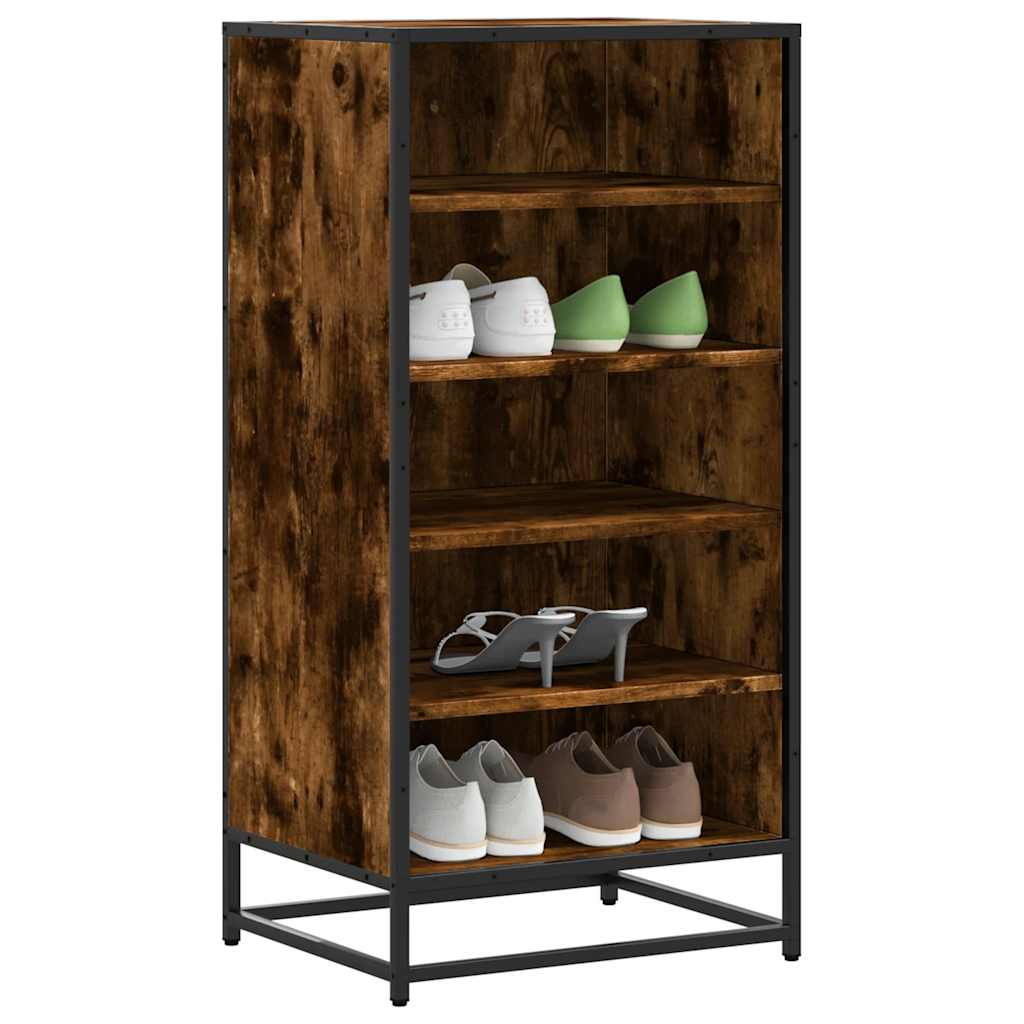 vidaXL Παπουτσοθήκη Καπνιστή Δρυς 48x38x97,5 εκ. Επεξεργασμένο Ξύλο