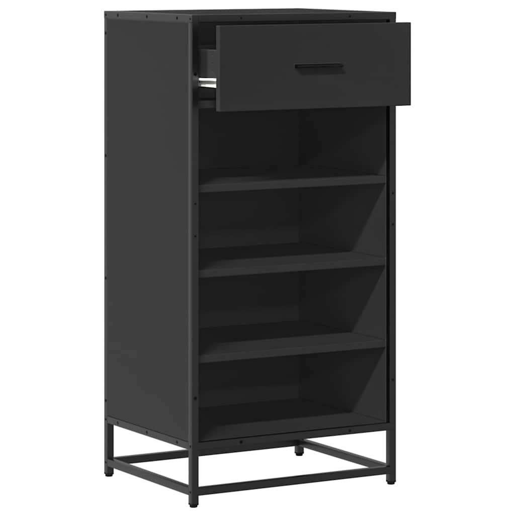 vidaXL Παπουτσοθήκη Μαύρο 48x38x97,5 εκ. από Επεξεργασμένο Ξύλο