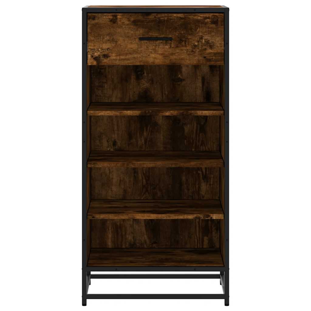 vidaXL Παπουτσοθήκη Καπνιστή Δρυς 48x38x97,5 εκ. Επεξεργασμένο Ξύλο