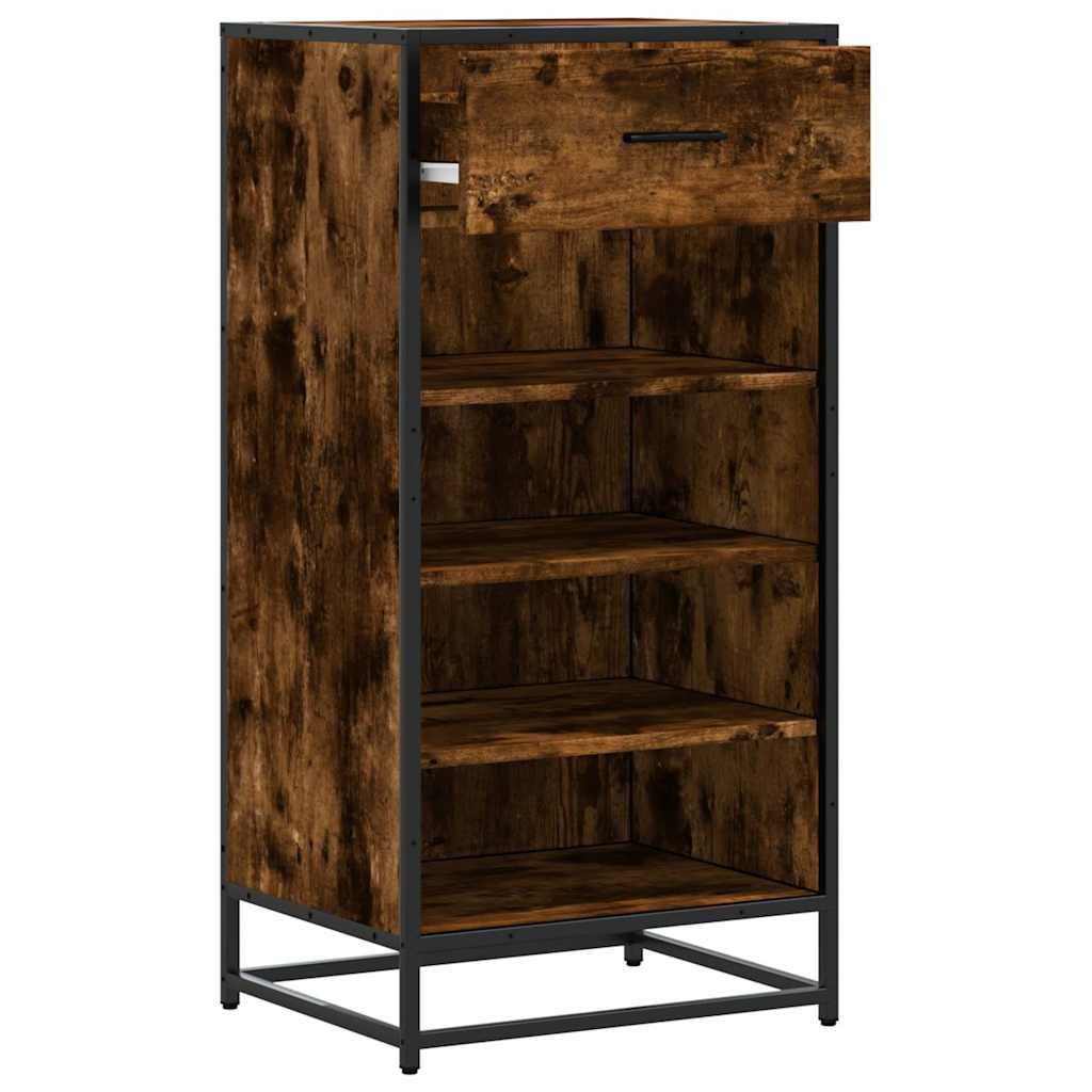 vidaXL Παπουτσοθήκη Καπνιστή Δρυς 48x38x97,5 εκ. Επεξεργασμένο Ξύλο