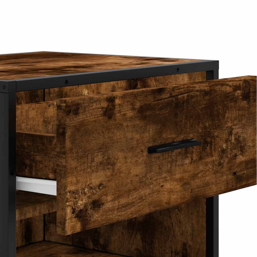 vidaXL Παπουτσοθήκη Καπνιστή Δρυς 48x38x97,5 εκ. Επεξεργασμένο Ξύλο