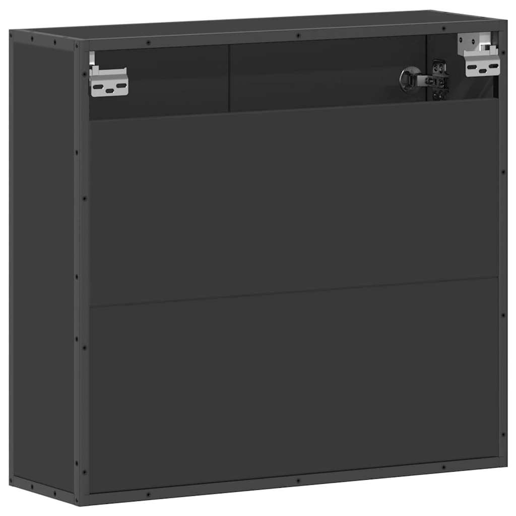 vidaXL Καθρέφτης Μπάνιου με Ντουλάπι Μαύρος 65x20x60 εκ. Επεξ. Ξύλο