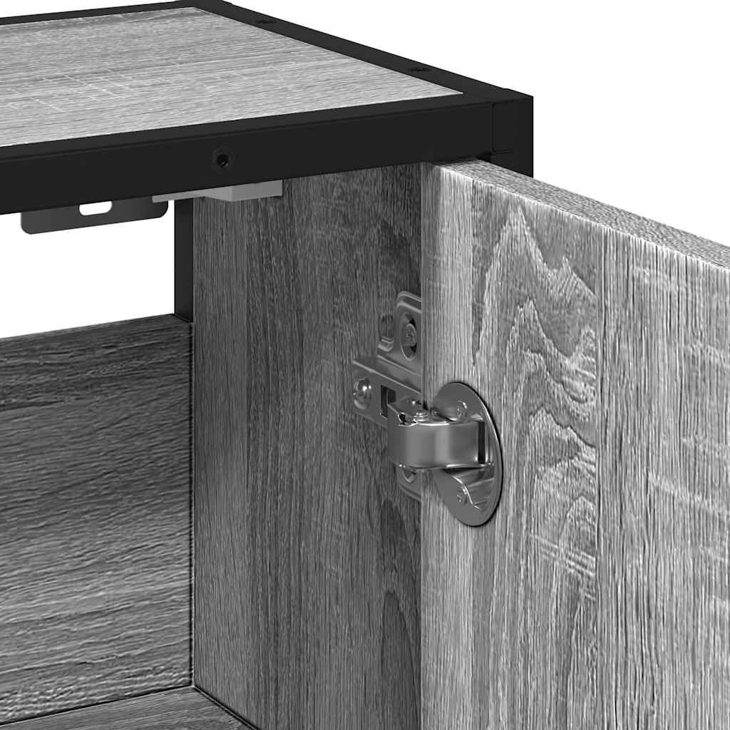 vidaXL Ντουλάπι καθρέφτη μπάνιου Γκρι Sonoma 65x20x60 cm