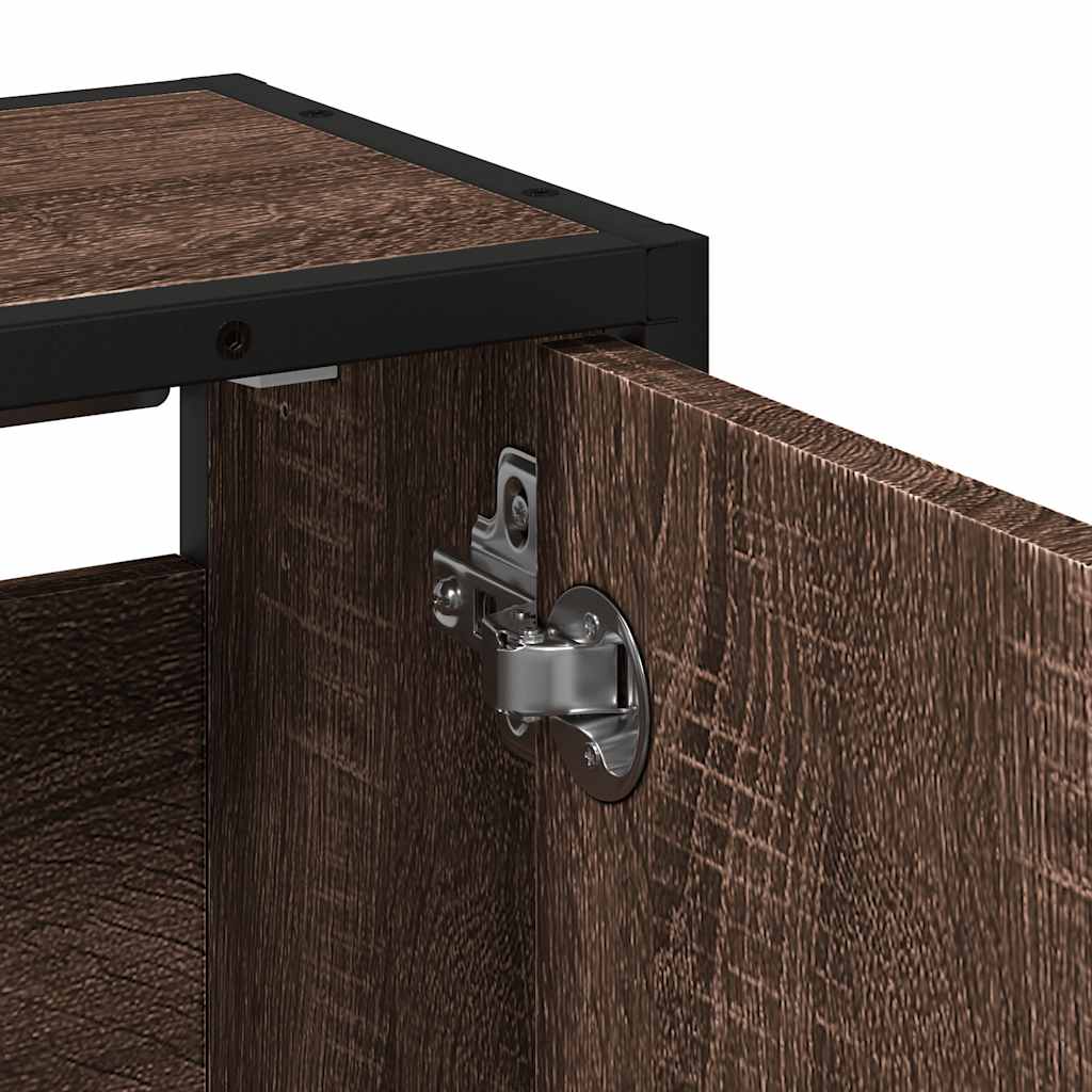 vidaXL ντουλάπι καθρέφτη μπάνιου καφέ δρυς 65x20x60 cm