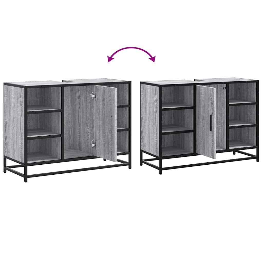 vidaXL Ντουλάπι Μπάνιου Νιπτήρα Γκρι Sonoma 80 x 33 x 60εκ. Επεξ. Ξύλο