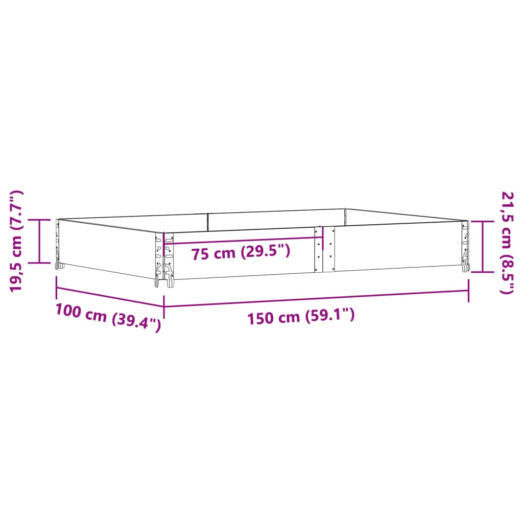 vidaXL Ζαρντινιέρα Κήπου Καφέ 150x100 εκ από Μασίφ Ξύλο Πεύκου