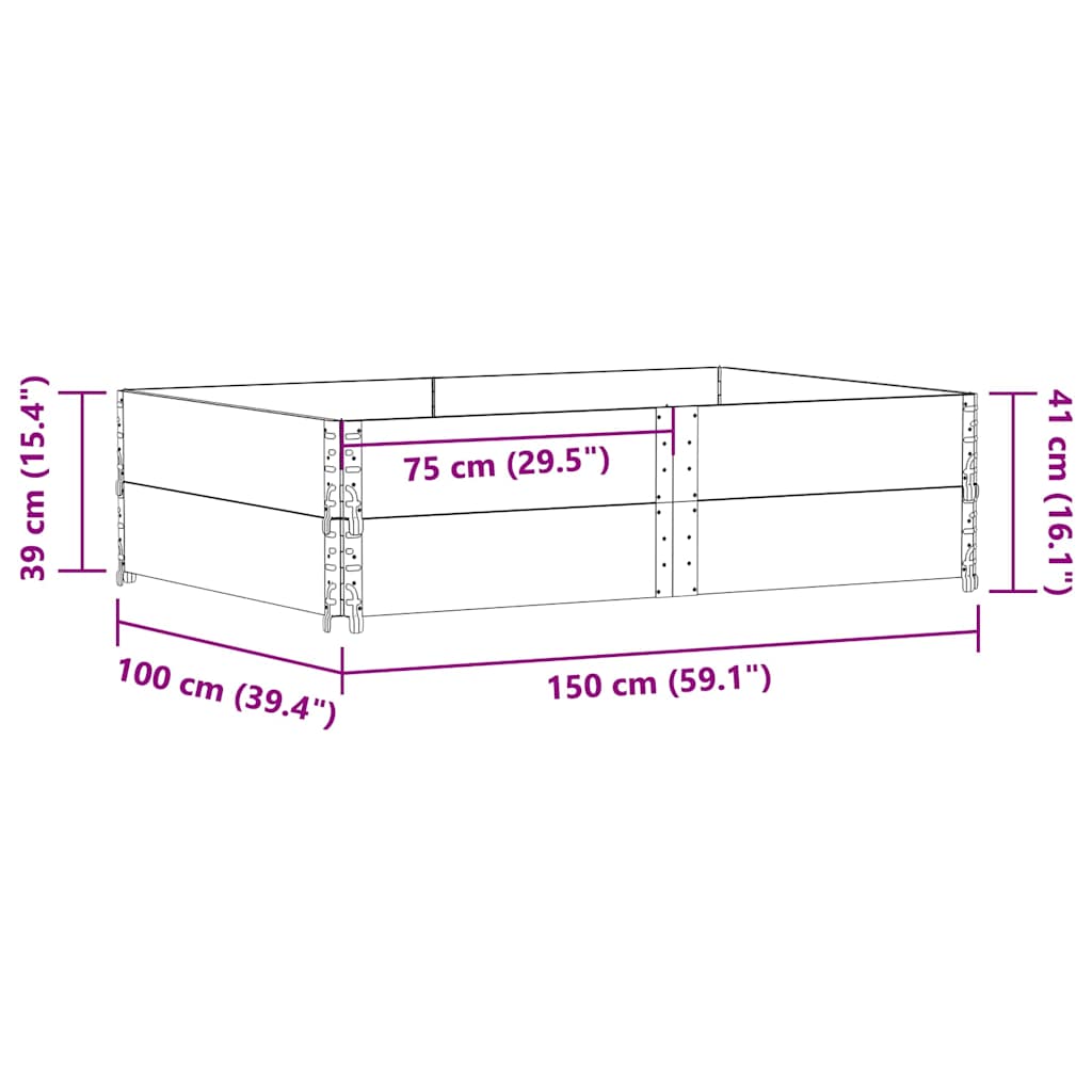 vidaXL Ζαρντινιέρα Κήπου 150x100 εκ από Μασίφ Ξύλο Πεύκου
