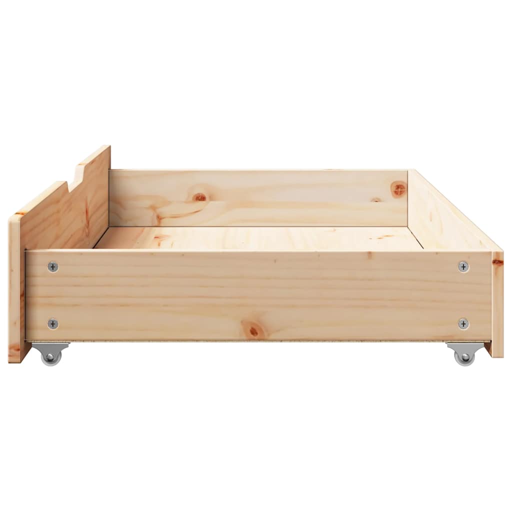 vidaXL Συρτάρια Κρεβατιού με Ροδάκια 2 τεμ. 95x55x17 εκ. Μασίφ Πεύκο