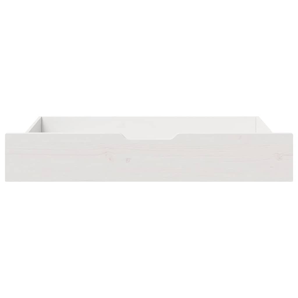 vidaXL Συρτάρια Κρεβατιού 2 τεμ Λευκό 95x55x17 εκ. Μασίφ Ξύλο Πεύκου