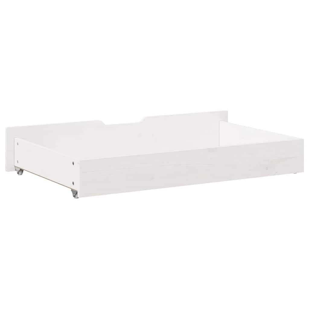 vidaXL Συρτάρια Κρεβατιού 2 τεμ Λευκό 95x55x17 εκ. Μασίφ Ξύλο Πεύκου