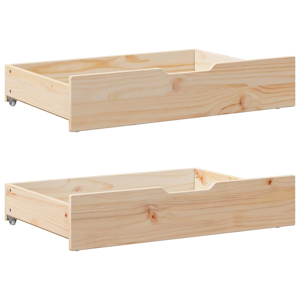 vidaXL Συρτάρια Κρεβατιού με Ροδάκια 2 τεμ. 85x55x17 εκ. Μασίφ Πεύκο