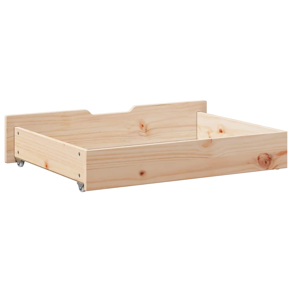 vidaXL Συρτάρια Κρεβατιού με Ροδάκια 2 τεμ. 85x55x17 εκ. Μασίφ Πεύκο