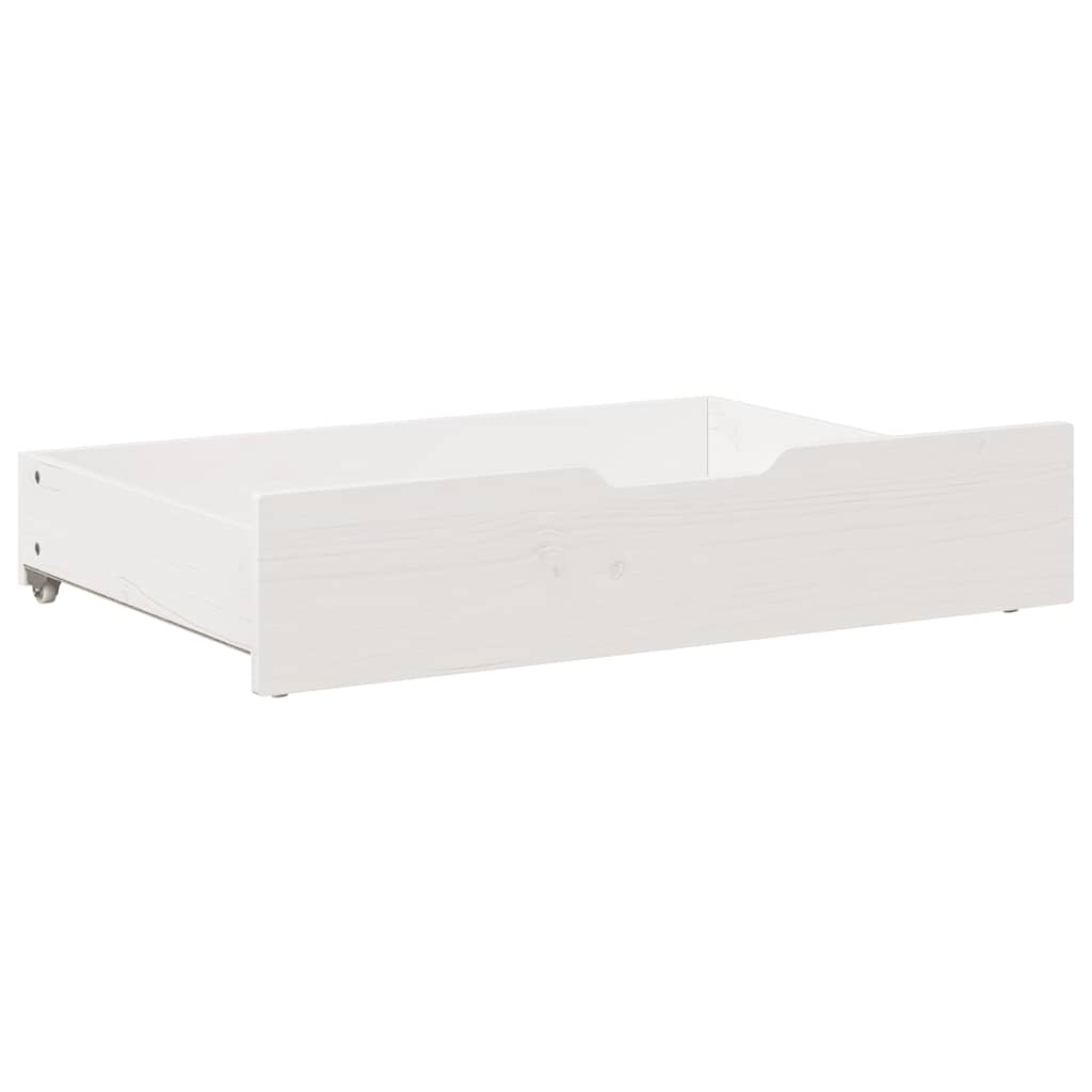 vidaXL Συρτάρια Κρεβατιού 2 τεμ Λευκό 80x55x17 εκ. Μασίφ Ξύλο Πεύκου