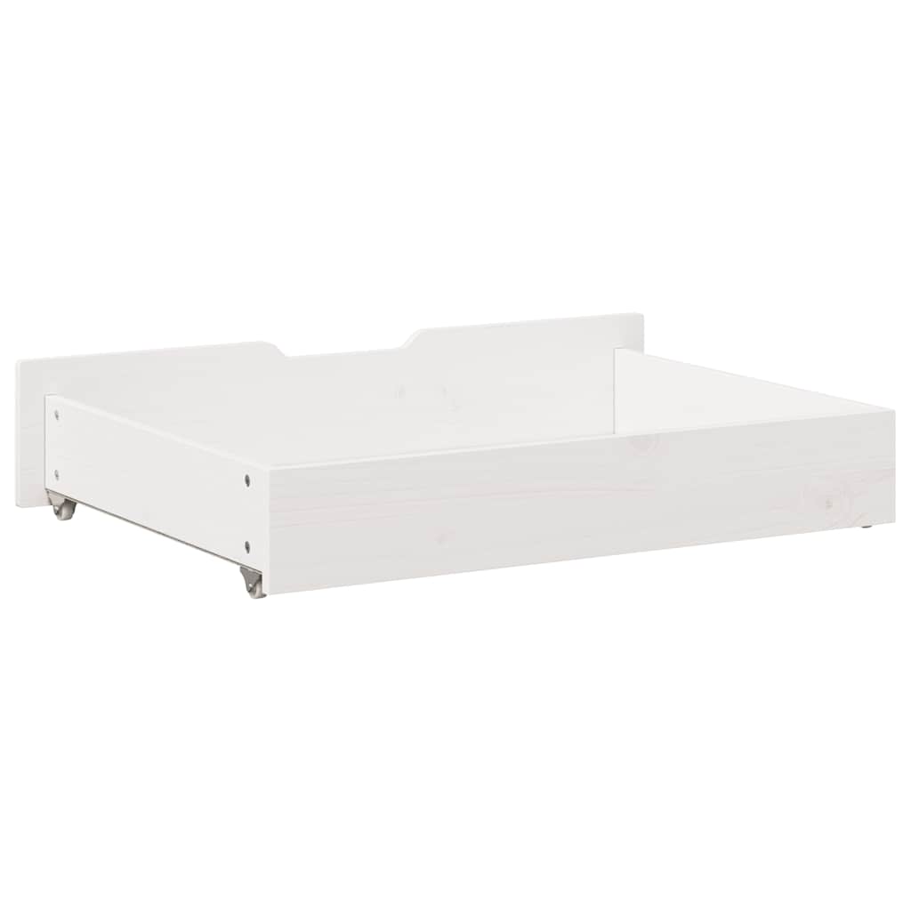 vidaXL Συρτάρια Κρεβατιού 2 τεμ Λευκό 80x55x17 εκ. Μασίφ Ξύλο Πεύκου