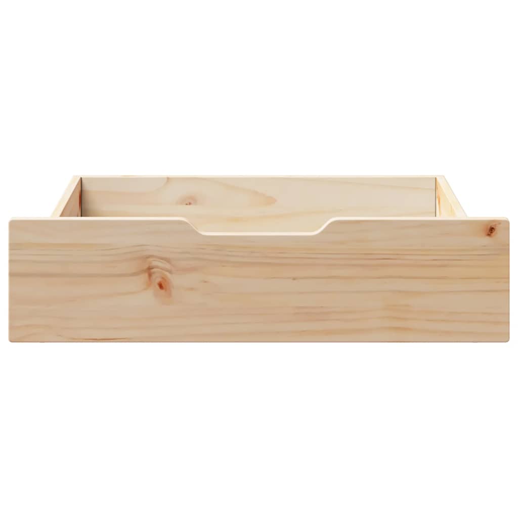 vidaXL Συρτάρια Κρεβατιού με Ροδάκια 2 τεμ. 75x55x17 εκ. Μασίφ Πεύκο