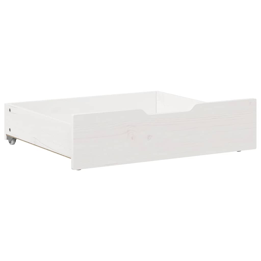 vidaXL Συρτάρια Κρεβατιού 2 τεμ Λευκό 75x55x17 εκ. Μασίφ Ξύλο Πεύκου