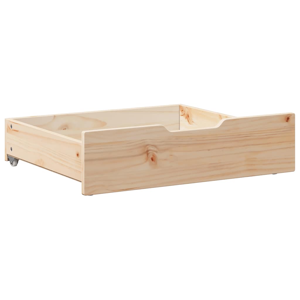 vidaXL Συρτάρια Κρεβατιού με Ροδάκια 2 τεμ. 65x55x17 εκ. Μασίφ Πεύκο