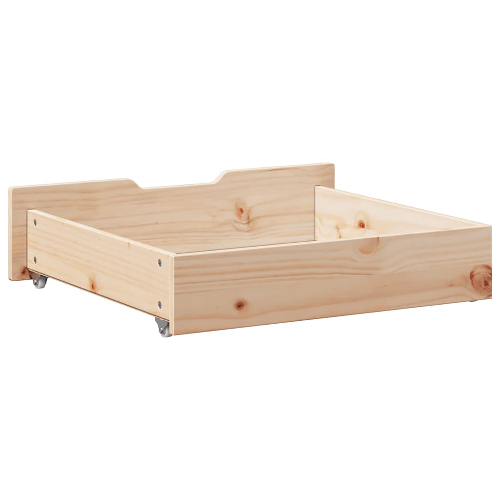 vidaXL Συρτάρια Κρεβατιού με Ροδάκια 2 τεμ. 65x55x17 εκ. Μασίφ Πεύκο