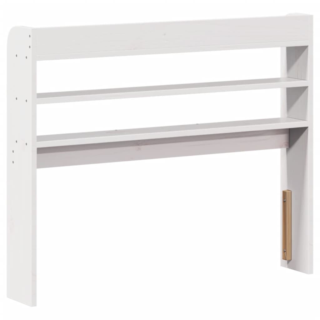 vidaXL Κεφαλάρι με Ράφια Λευκό 100 εκ. από Μασίφ Ξύλο Πεύκου