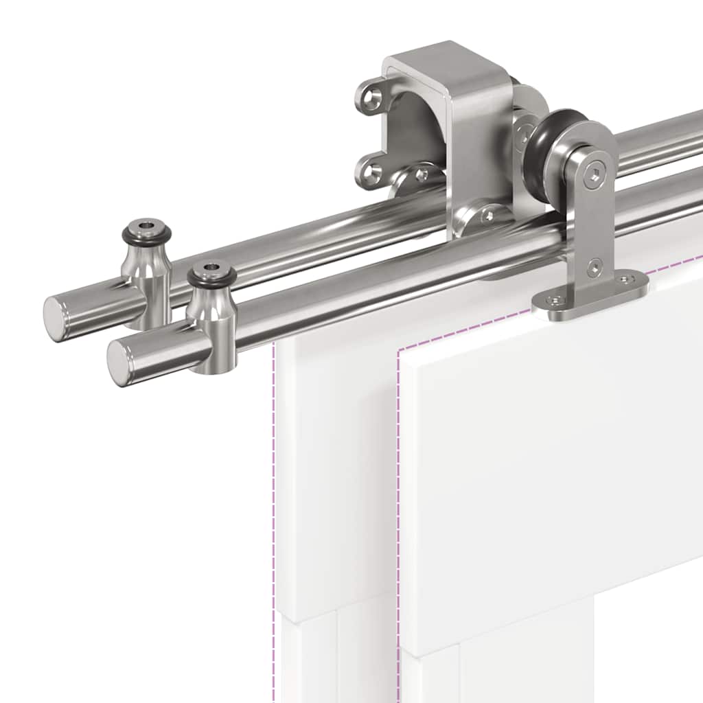 vidaXL Μηχανισμός Συρόμενης Μεσόπορτας Ασημί 200 εκ. Ανοξείδωτο Ατσάλι