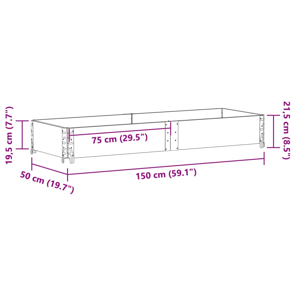 vidaXL Κολάρο Παλέτας Καφέ 150x50 εκ. από Μασίφ Ξύλο Πεύκου