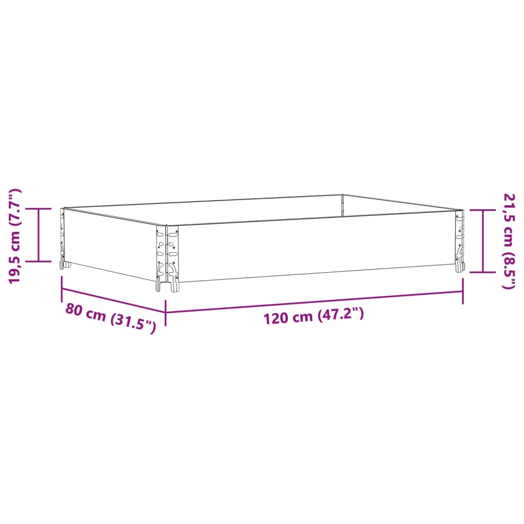 vidaXL Ζαρντινιέρα Κήπου Καφέ 120 x 80 εκ. από Μασίφ Ξύλο Πεύκου