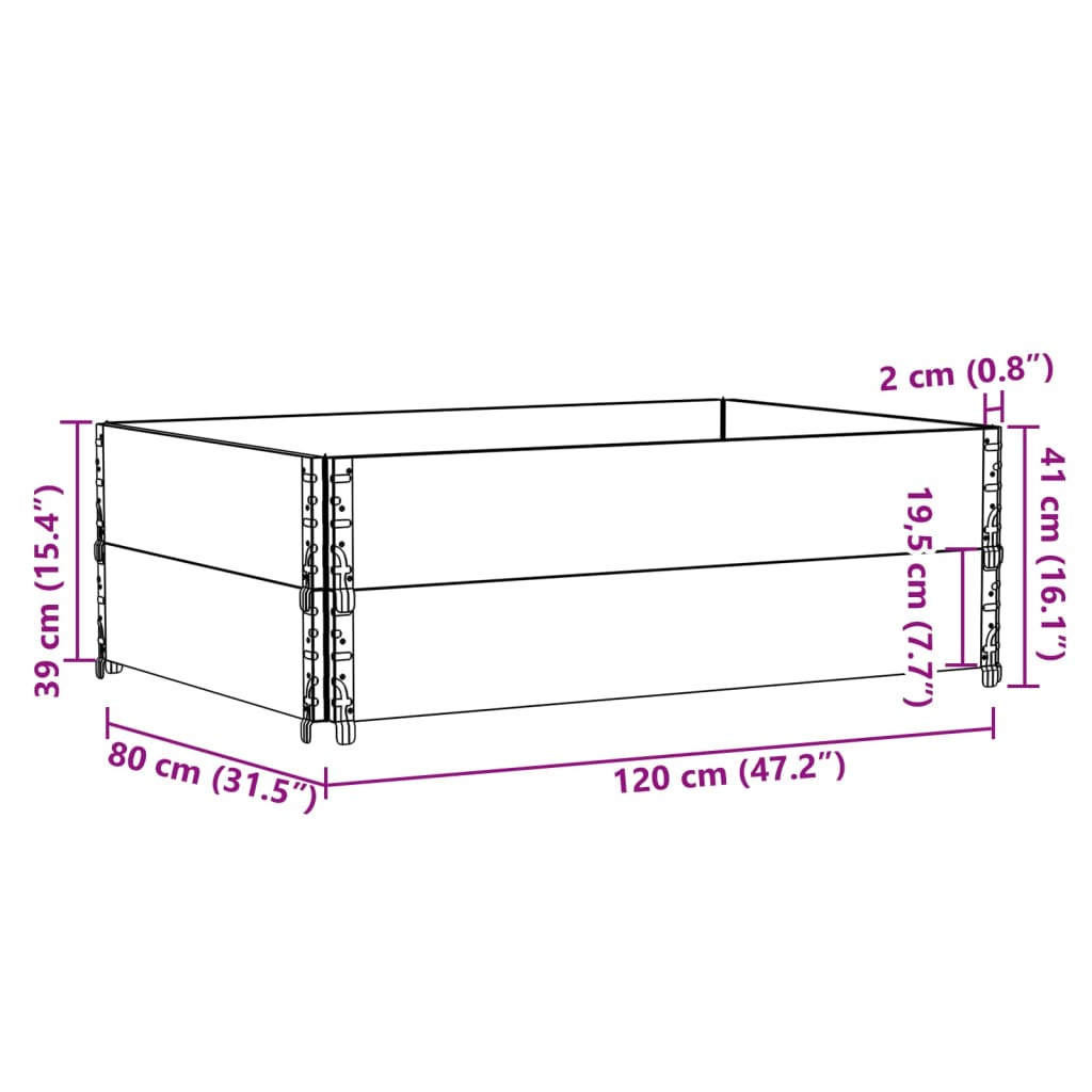 vidaXL Ζαρντινιέρα Κήπου Γκρι 120 x 80 εκ. από Μασίφ Ξύλο Πεύκου