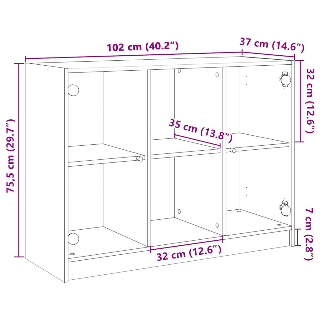 vidaXL Μπουφές Sonoma Δρυς 102x37x75,5 εκ. Επεξεργασμένο Ξύλο