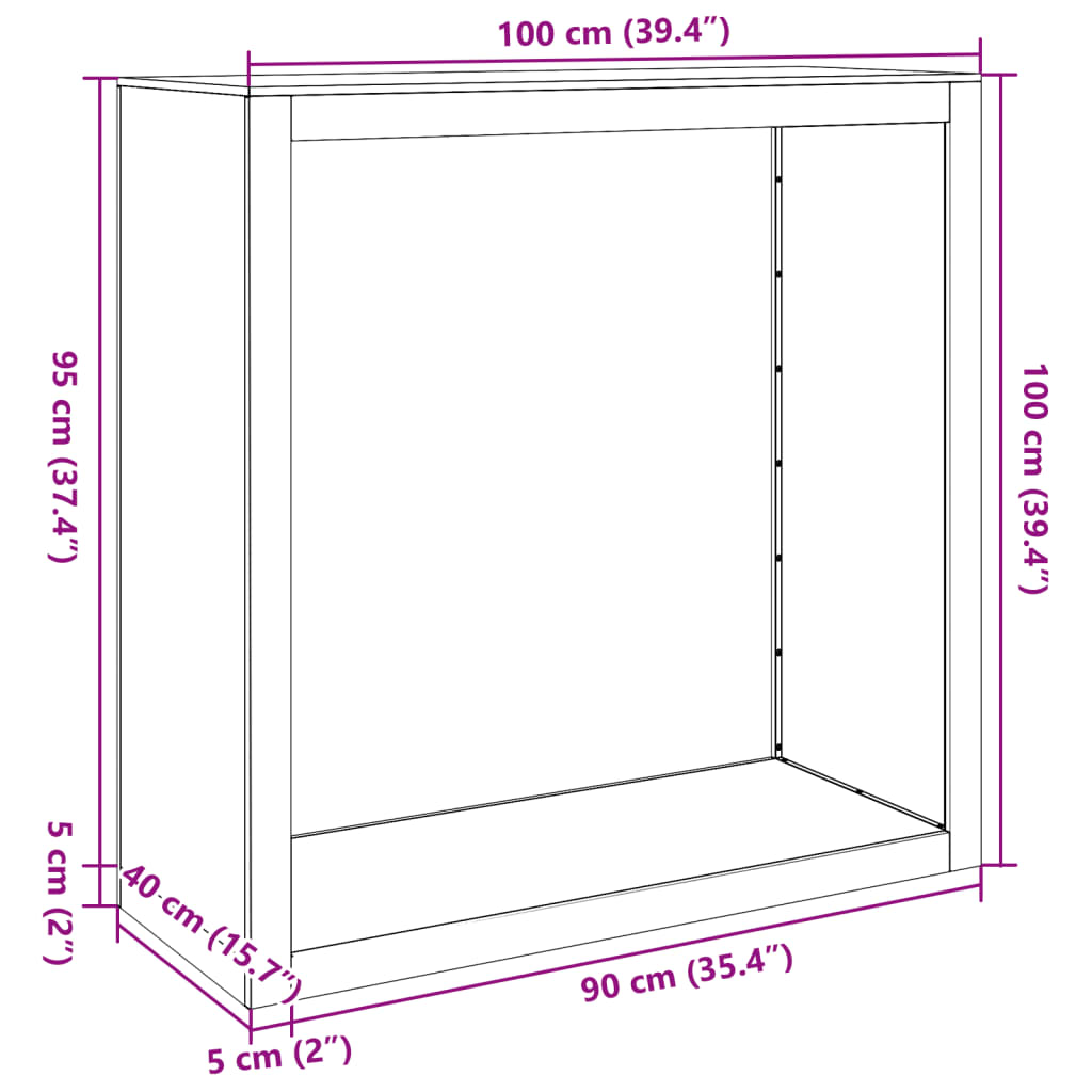 vidaXL Ράφι Καυσόξυλων Ανθρακί 100x40x100 εκ. Ατσάλινο