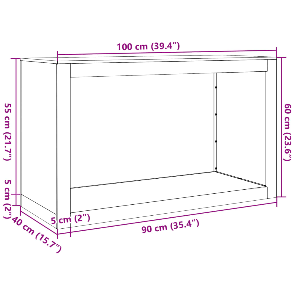 vidaXL Ράφι Καυσόξυλων Ανθρακί 100x40x60 εκ. Ατσάλινο
