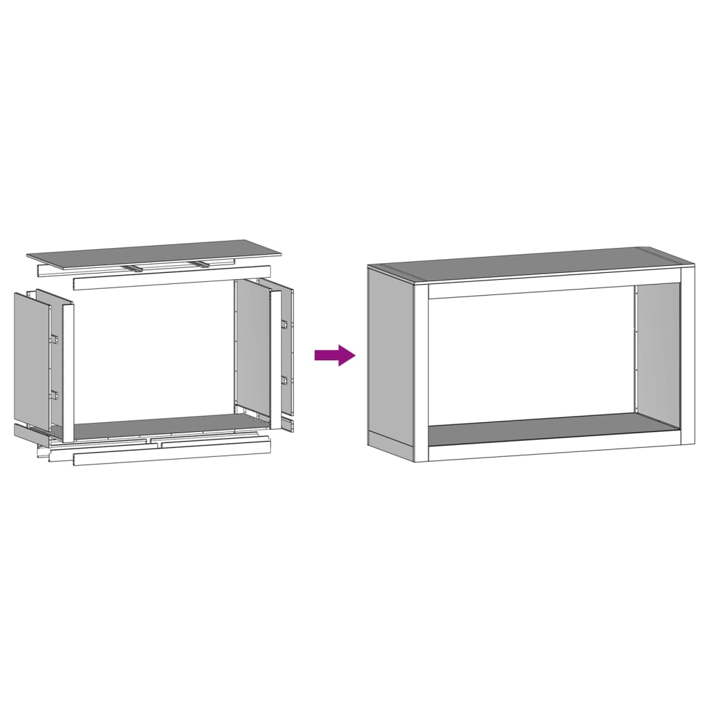 Ράφι για καυσόξυλα vidaXL 100x40x60 cm Ατσάλι σκληρυθέν στον αέρα