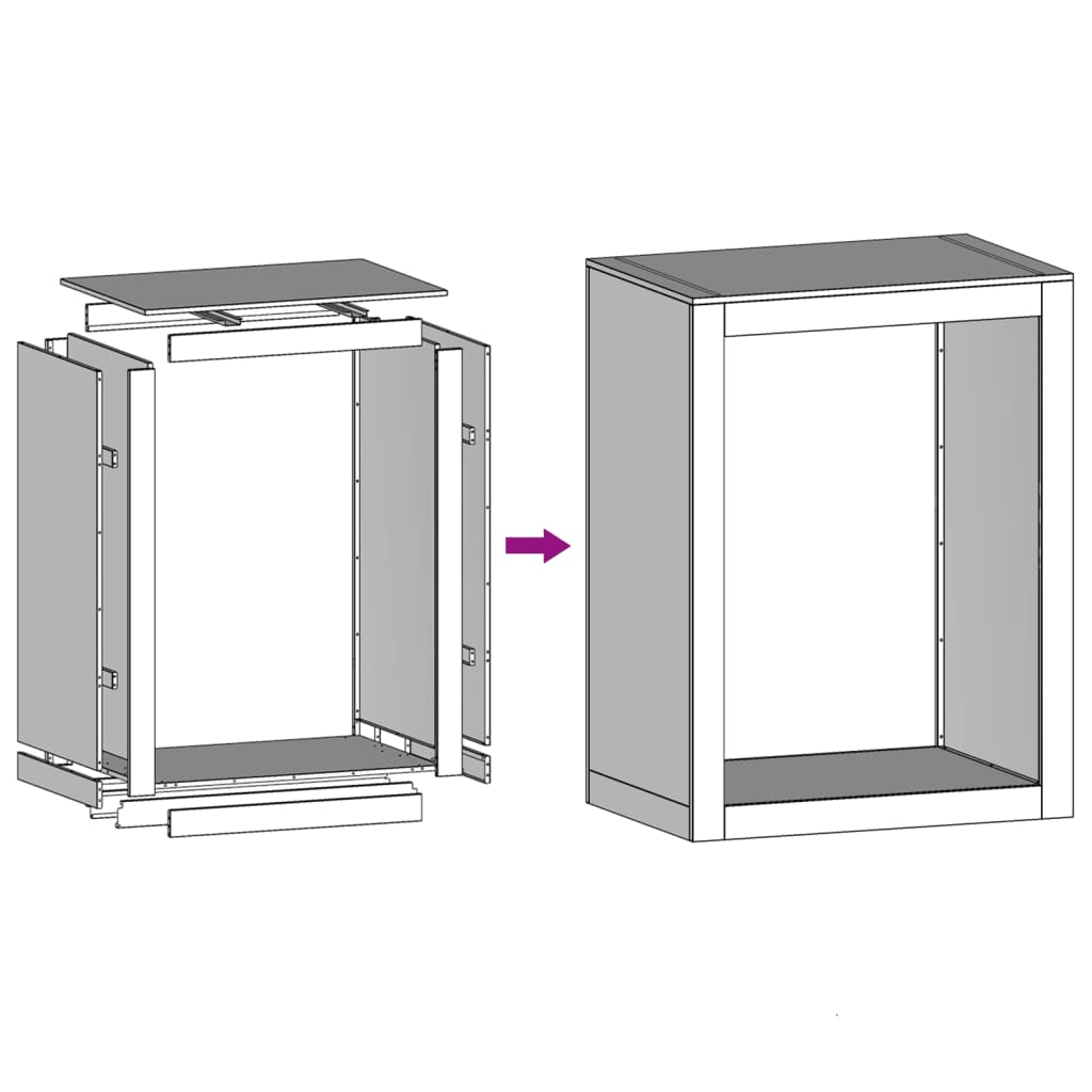 vidaXL Ράφι Καυσόξυλων Λευκό 60x40x80 εκ. Ατσάλινο