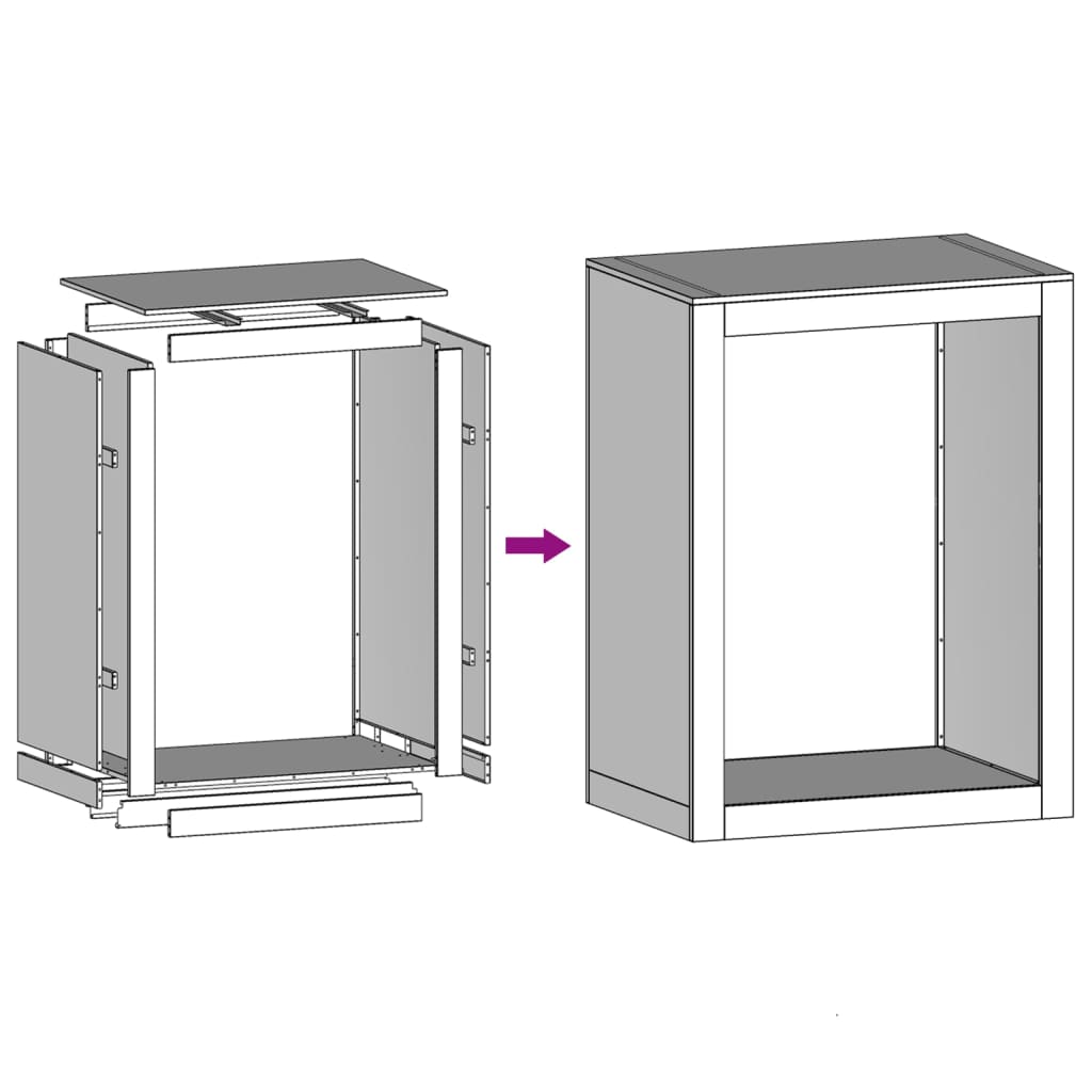 vidaXL Ράφι Καυσόξυλων Πράσινη 60x40x80 εκ. Ατσάλινο