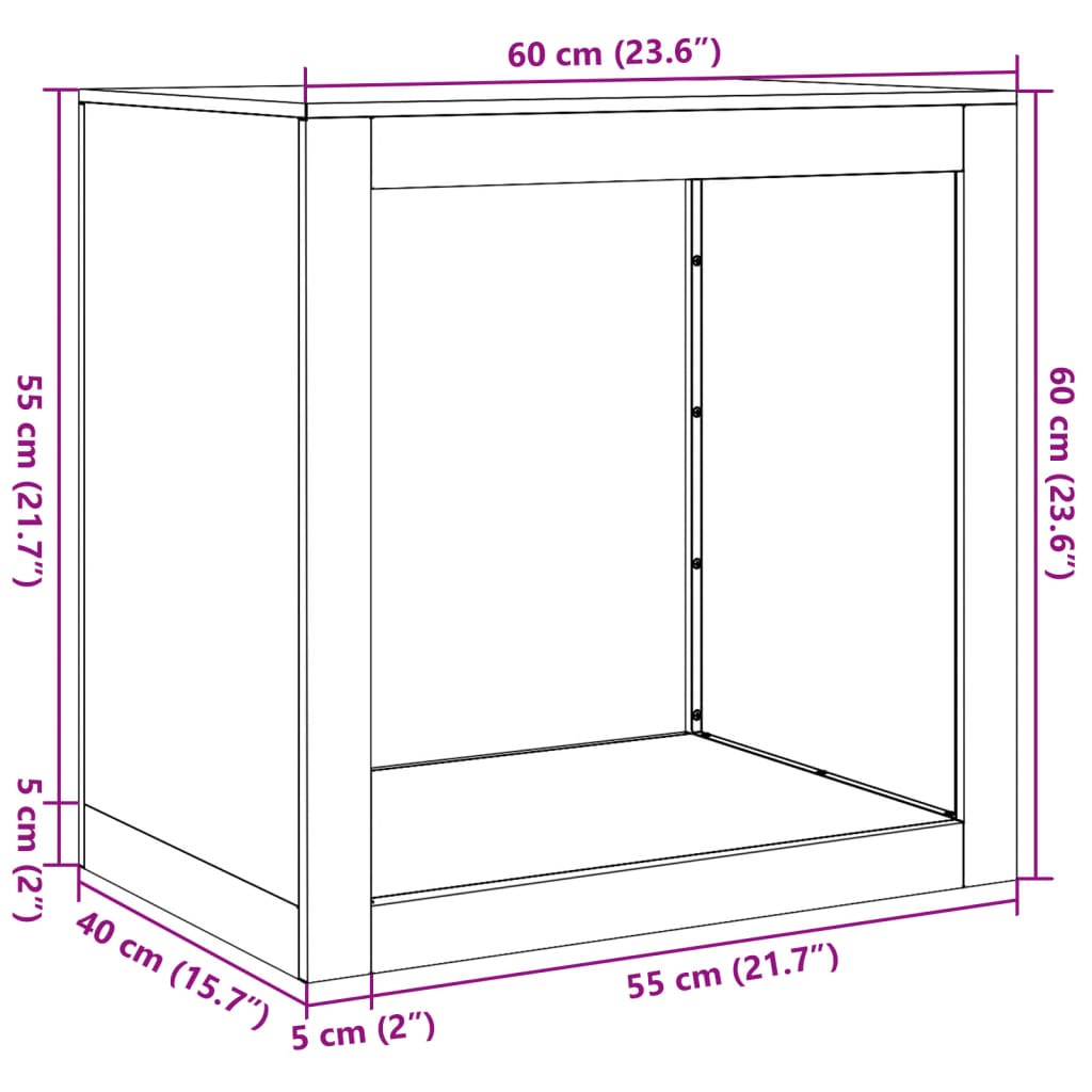 vidaXL Ράφι Καυσόξυλων Πράσινη 60x40x60 εκ. Ατσάλινο