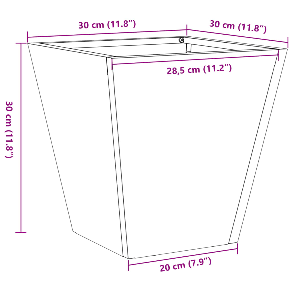 vidaXL Ζαρντινιέρα Κήπου Λαδί 40x40x40 εκ. από Ατσάλι