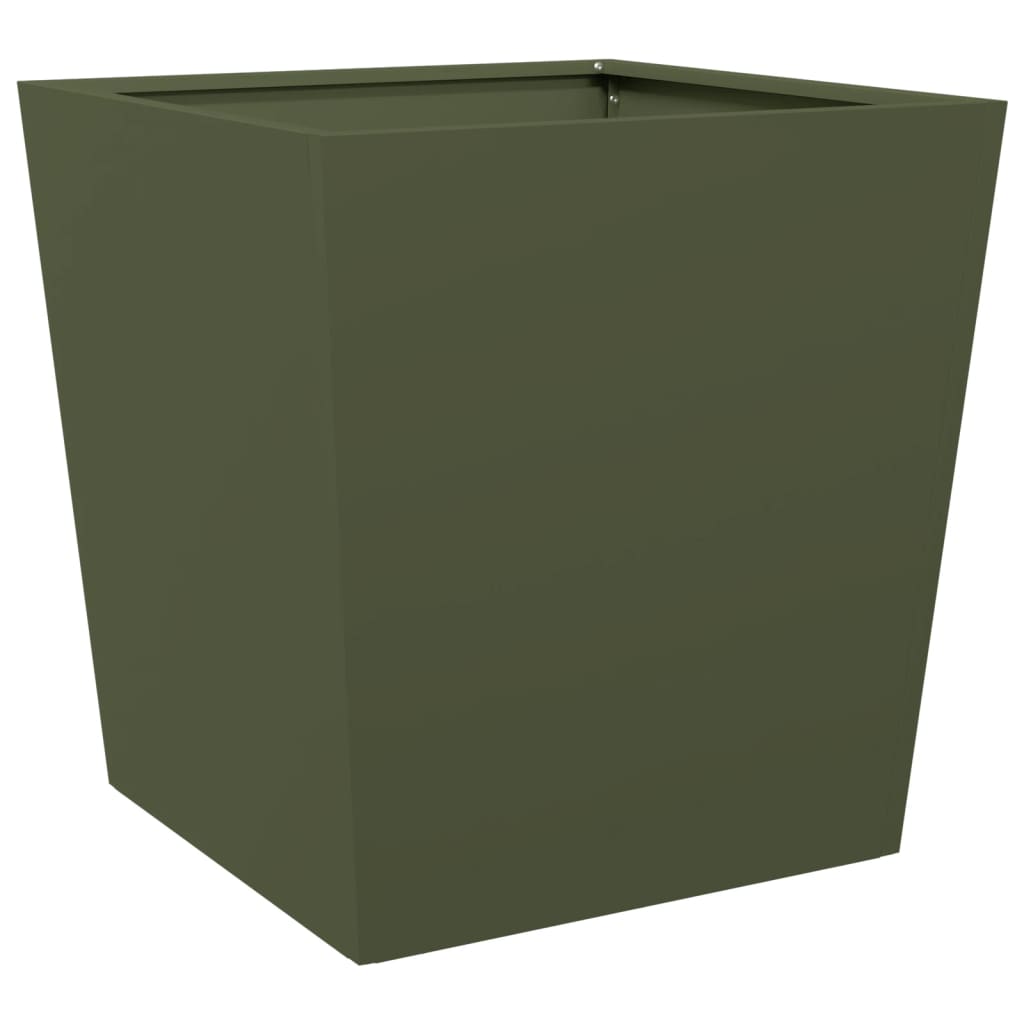 vidaXL Ζαρντινιέρα Κήπου Λαδί 50x50x50 εκ. από Ατσάλι