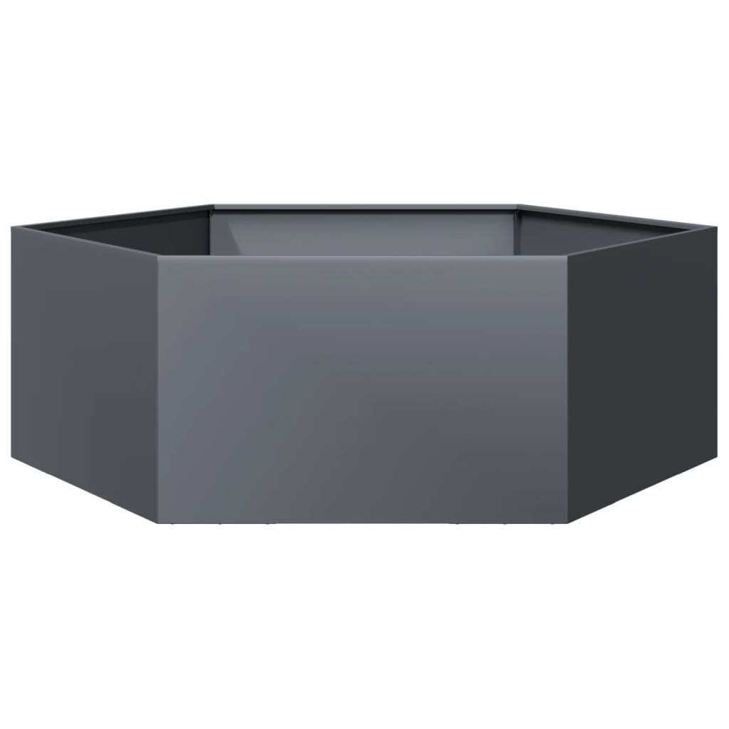vidaXL Ζαρντινιέρα Κήπου Εξάγωνη Ανθρακί 138x120x45 εκ. Ατσάλι