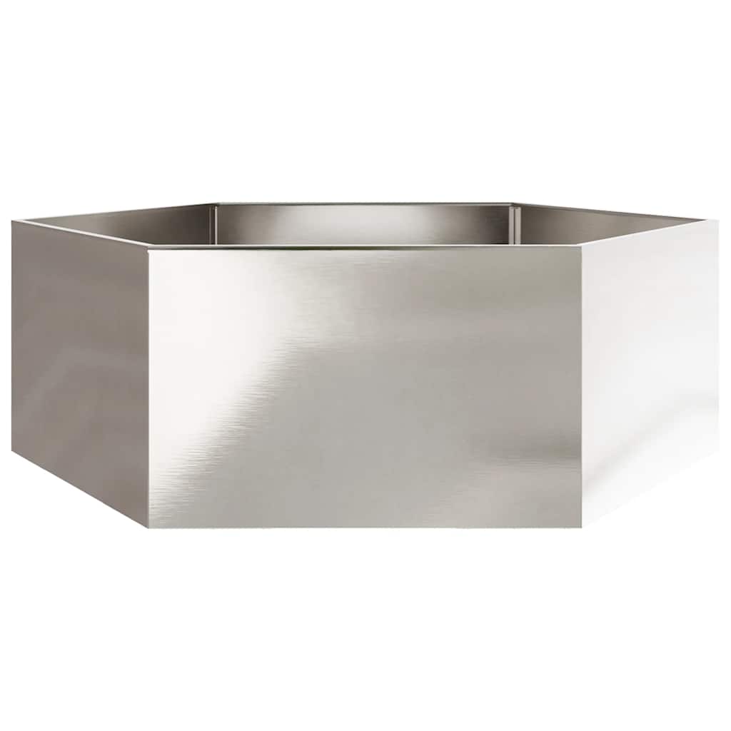 vidaXL Ζαρντινιέρα Κήπου Εξάγωνη 138x120x45 εκ. Ανοξείδωτο Ατσάλι