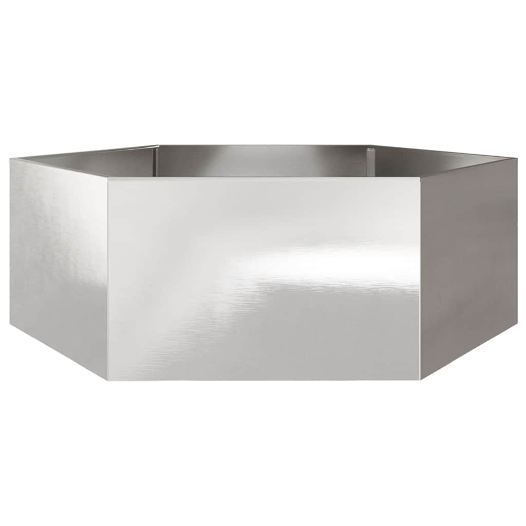 vidaXL Ζαρντινιέρα Κήπου Εξάγωνη 138x120x45 εκ. Ανοξείδωτο Ατσάλι