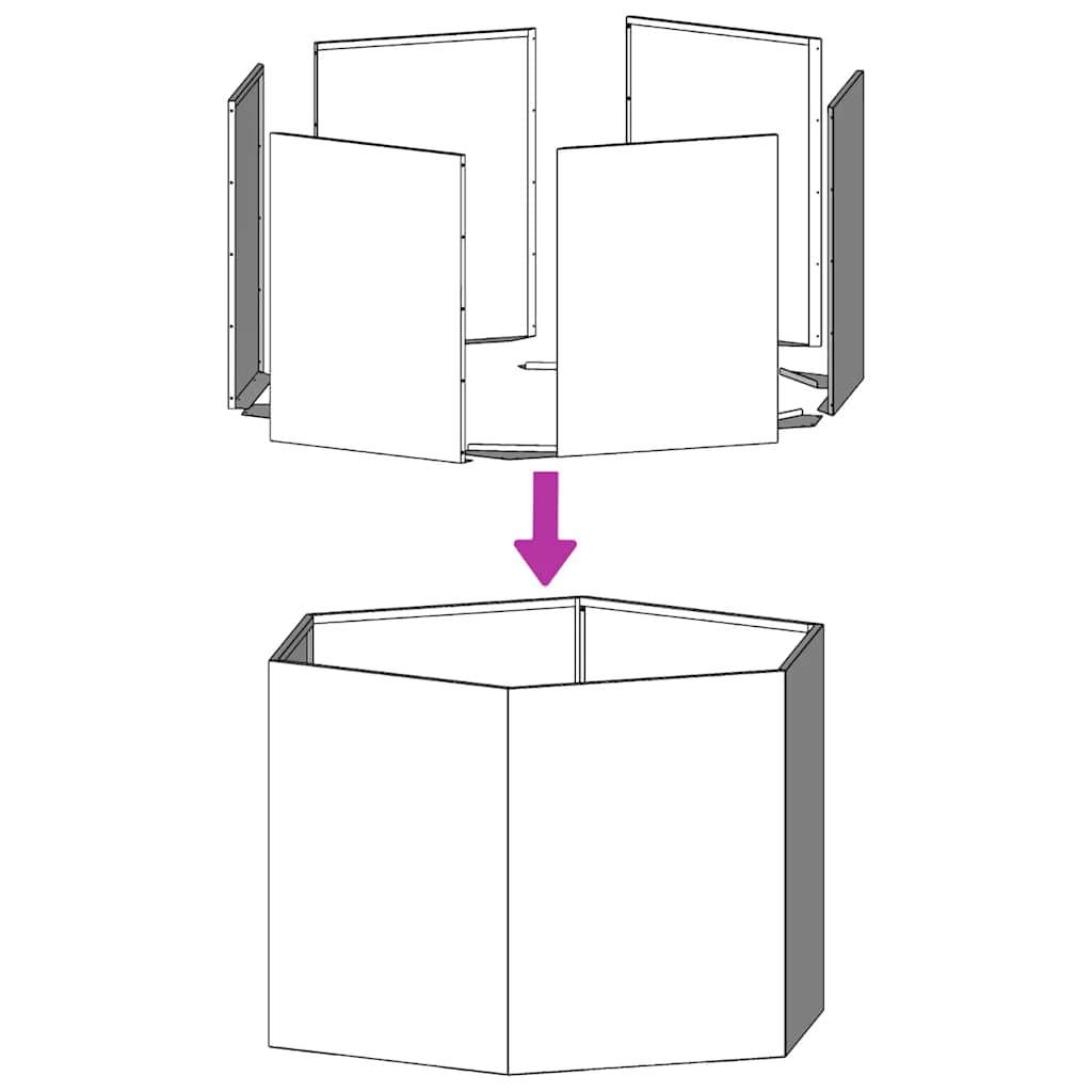 vidaXL Ζαρντινιέρα Κήπου Εξάγωνη 138x120x45 εκ. Γαλβανισμένο Χάλυβα