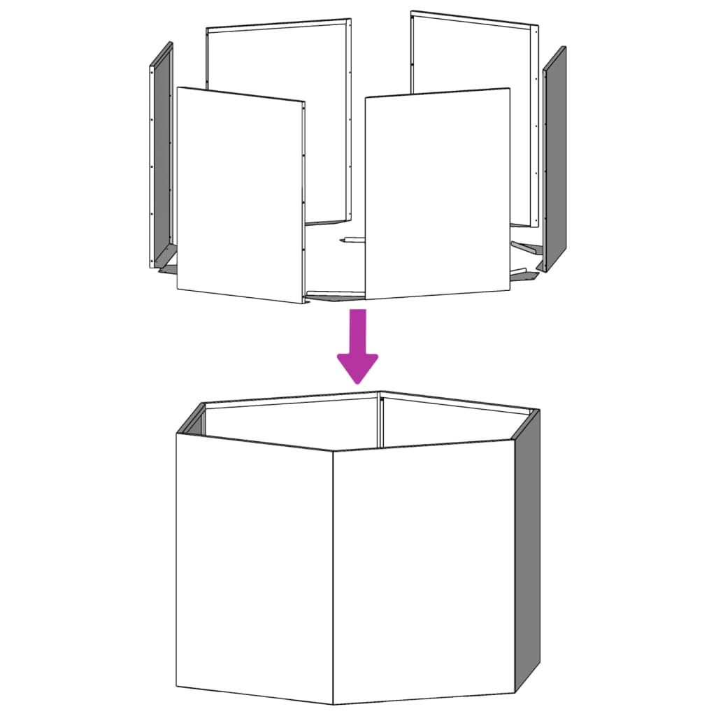 vidaXL Ζαρντινιέρα Κήπου Εξάγωνη 138x120x45 εκ. Χάλυβας καιρού