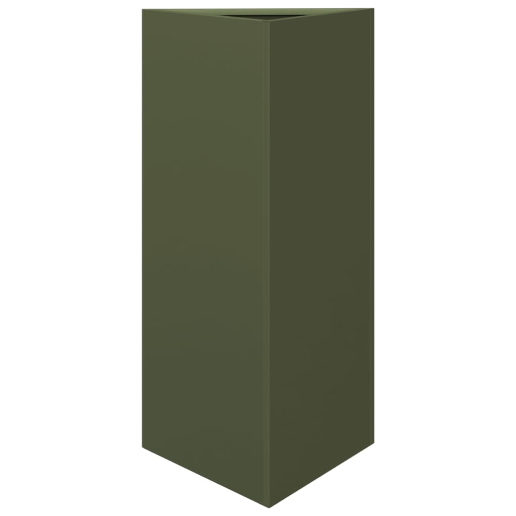 vidaXL Ζαρντινιέρα Κήπου Λαδί Τρίγωνο 40x34,5x70εκ. από Ατσάλι