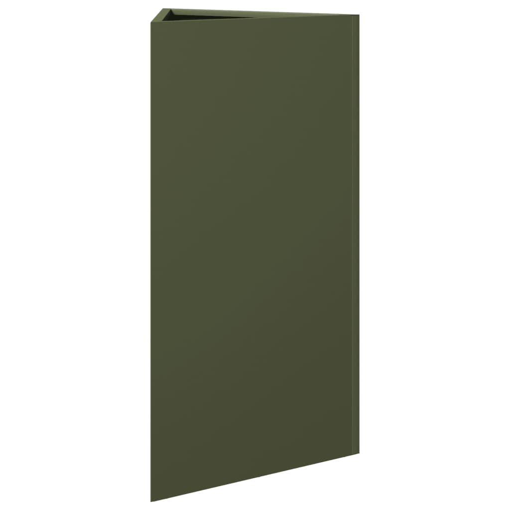 vidaXL Ζαρντινιέρα Κήπου Λαδί Τρίγωνο 40x34,5x70εκ. από Ατσάλι