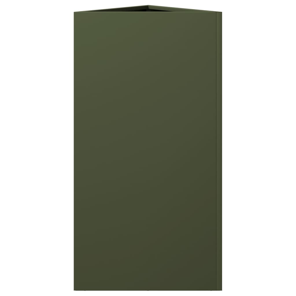 vidaXL Ζαρντινιέρα Κήπου Λαδί Τρίγωνο 40x34,5x70εκ. από Ατσάλι