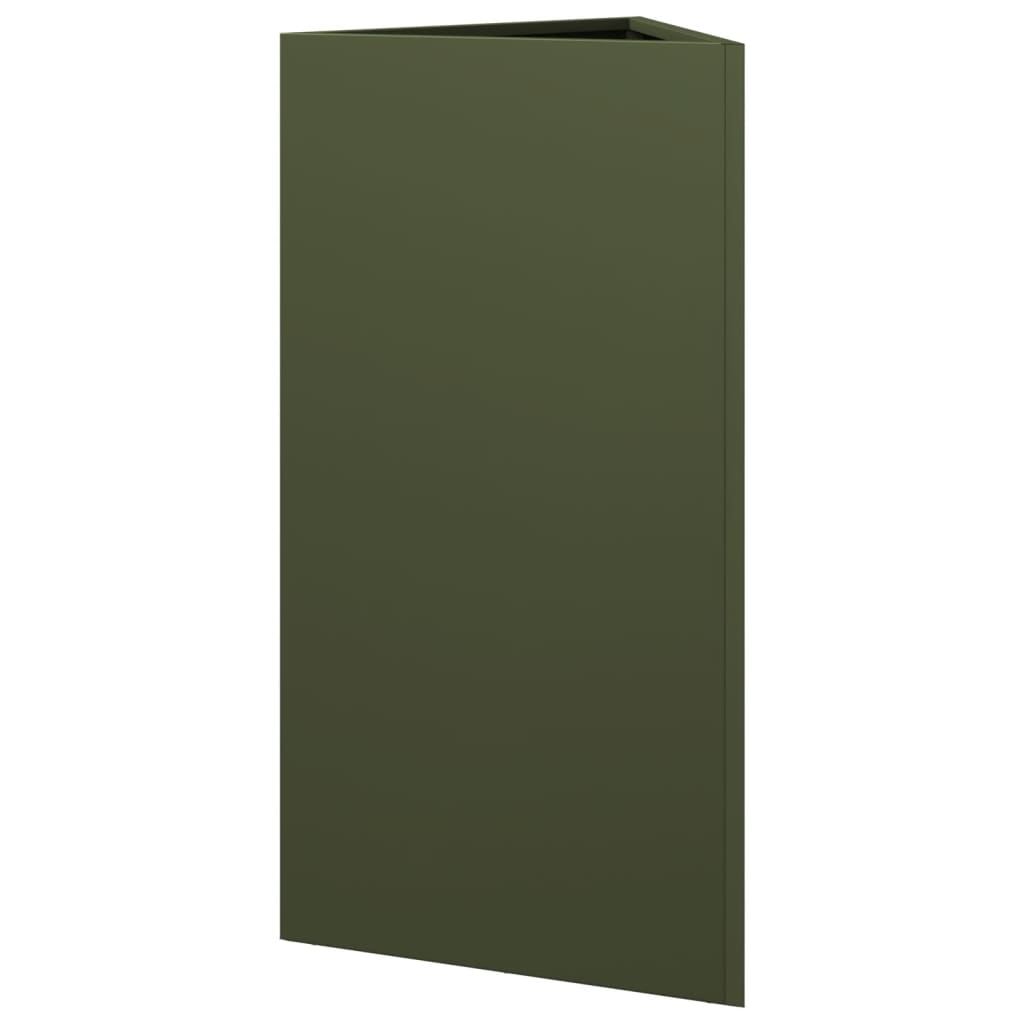 vidaXL Ζαρντινιέρα Κήπου Λαδί Τρίγωνο 40x34,5x70εκ. από Ατσάλι